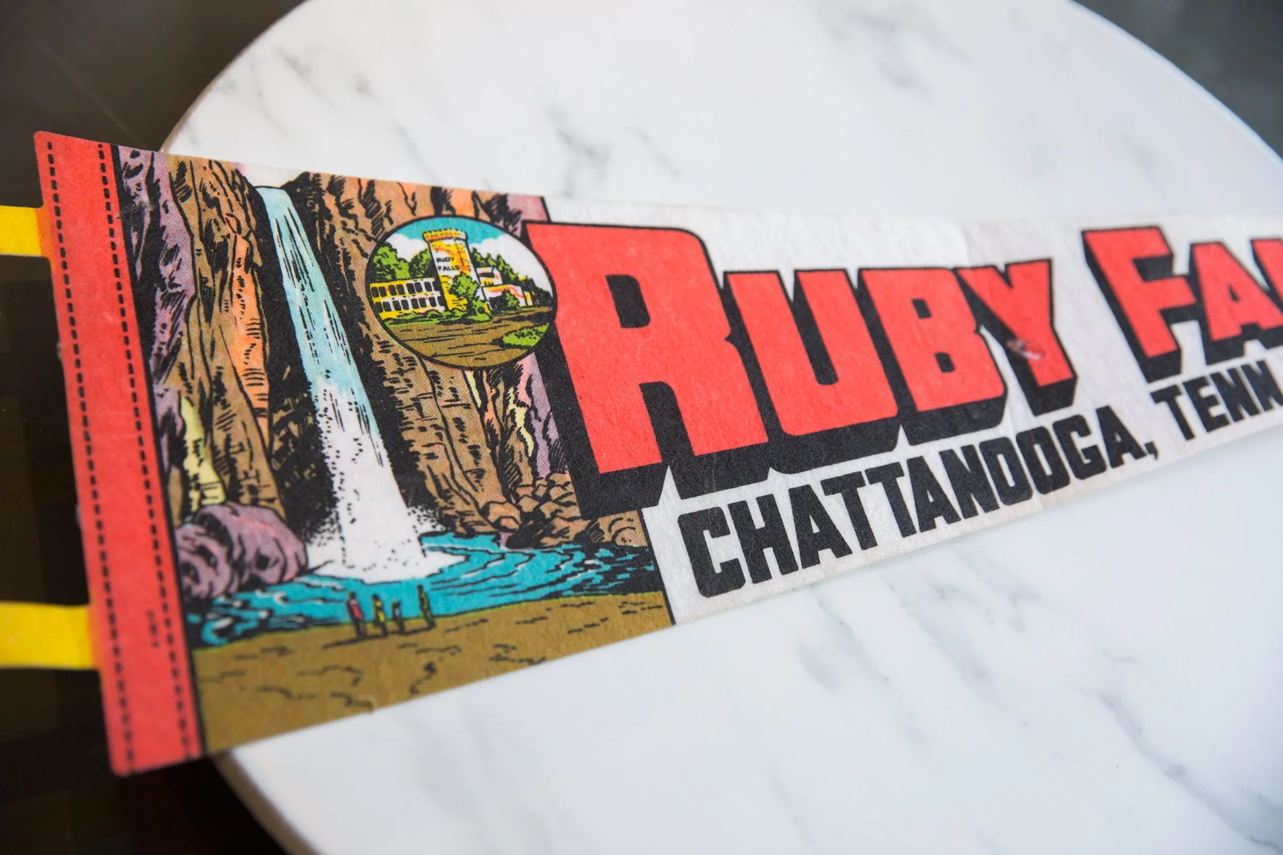 Vintage Ruby Falls Chattanooga TN Felt Flag