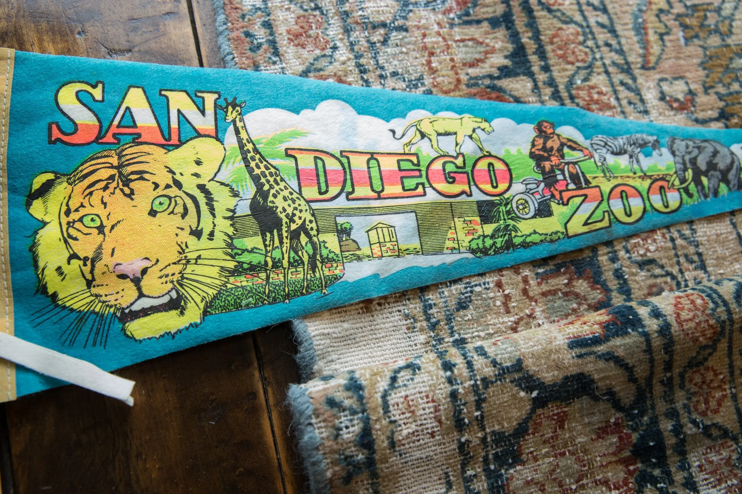 Vintage San Diego Zoo Felt Flag Pennant