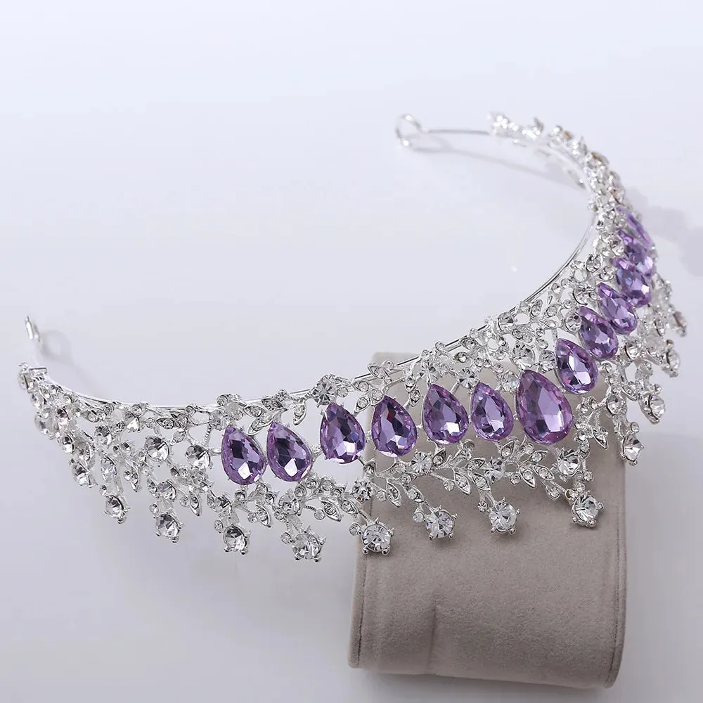 Vintage Silver and Purple Rhinestone Tiaras Crowns