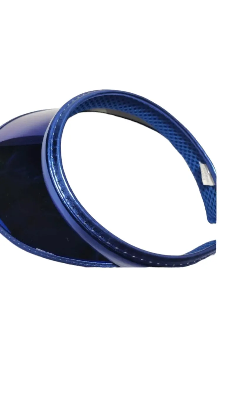 Visera Rave Metálica PVC DJ Súper Fashion Cool Hipster Party Dance Club Antro Gorra Alberca Pool Sol en Colores Tornasol