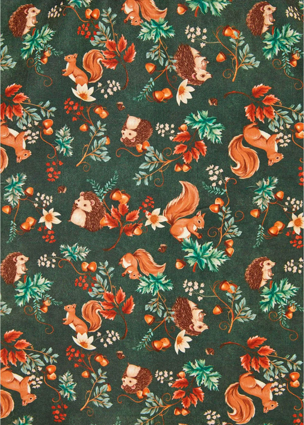 Voodoo Vixen Woodland Squirrel 50's Swing Skirt Green