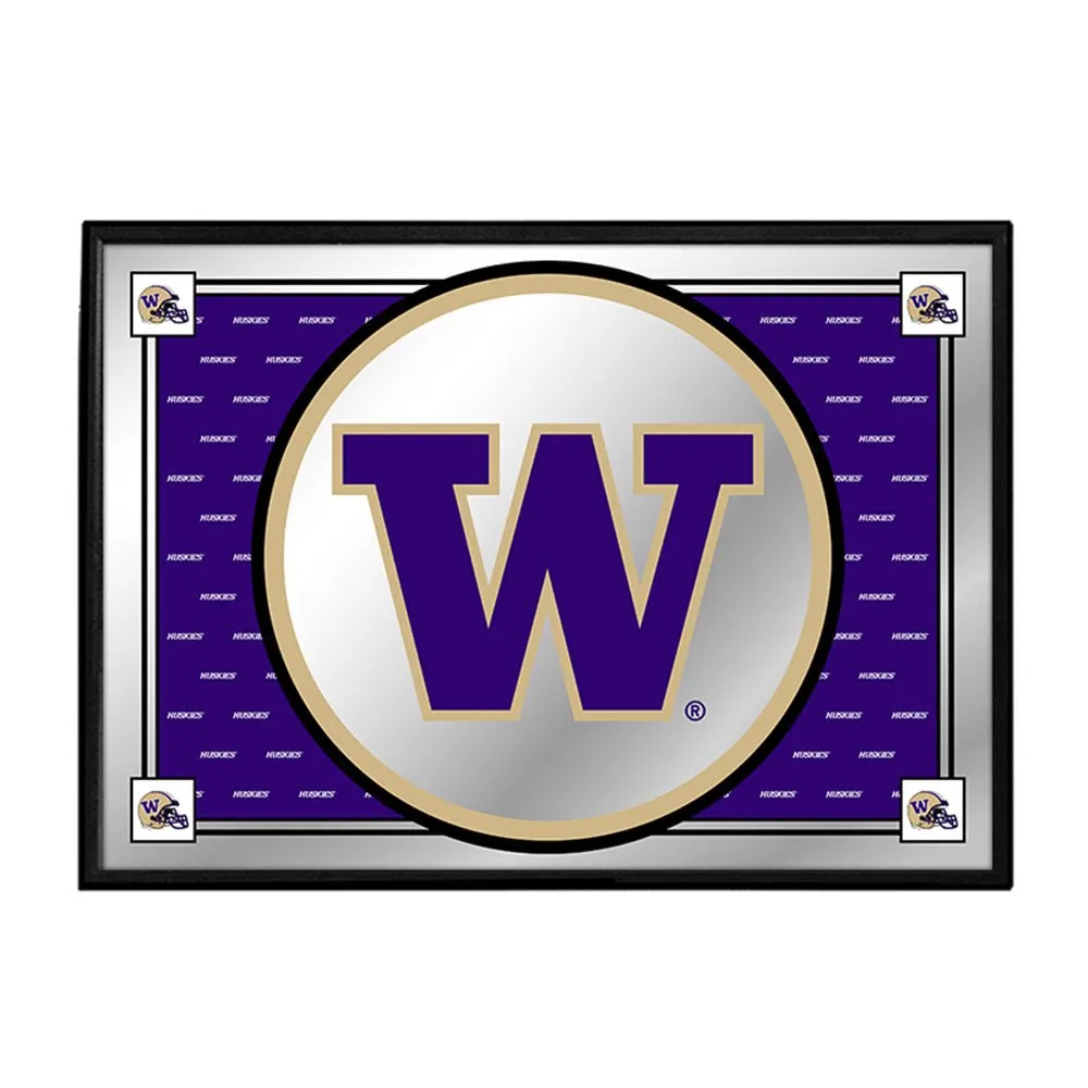 Washington Huskies: Team Spirit - Framed Mirrored Wall Sign
