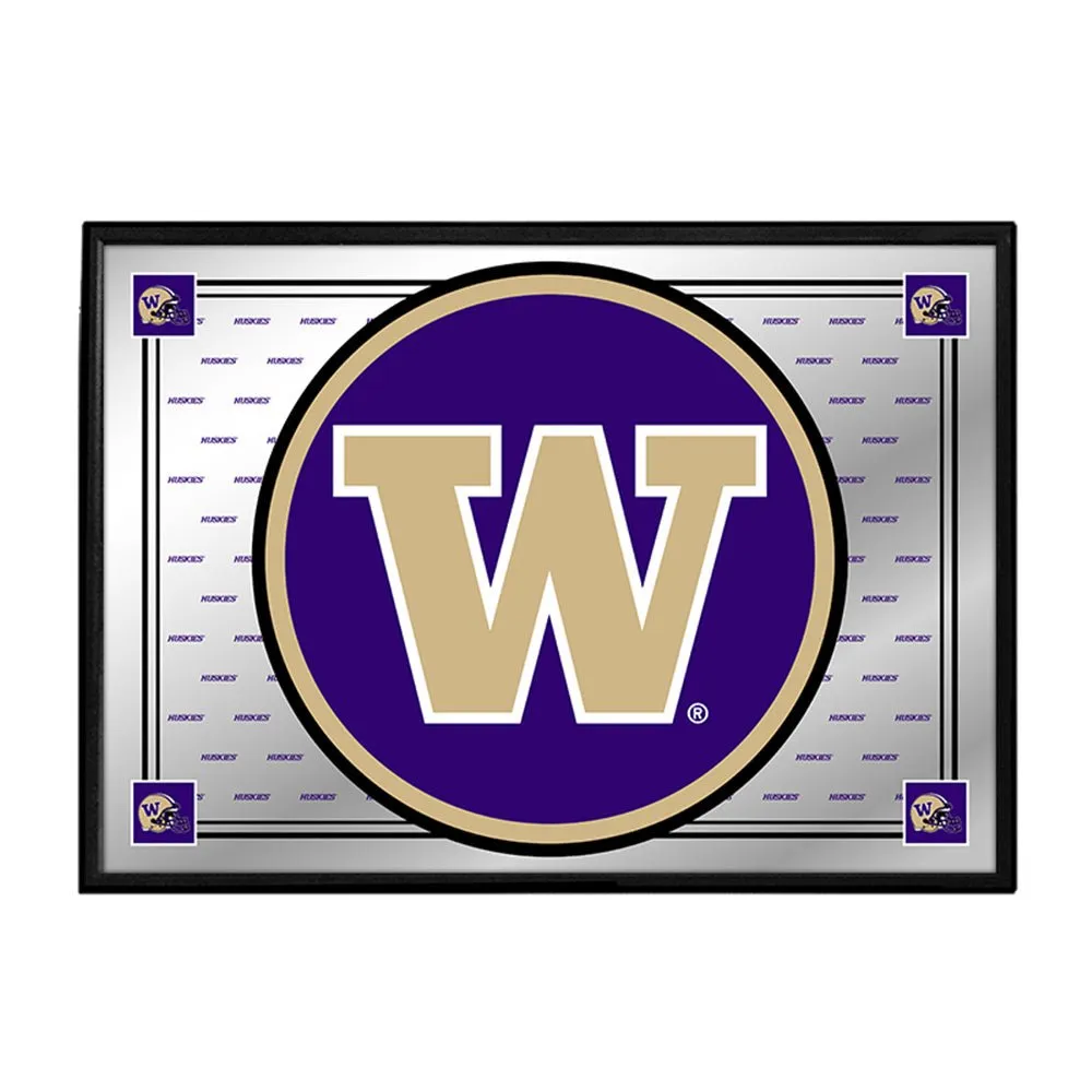 Washington Huskies: Team Spirit - Framed Mirrored Wall Sign