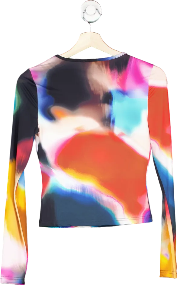 White Fox Multicolour Abstract Long Sleeve Top S
