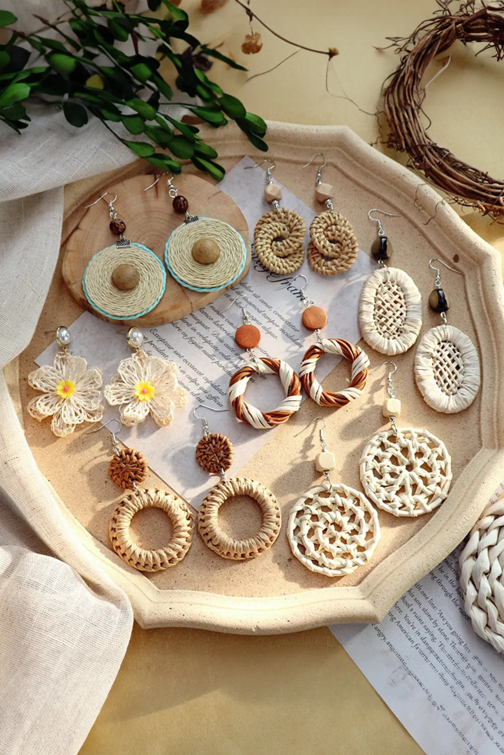White Large Flower Crochet Pearl Stud Earrings