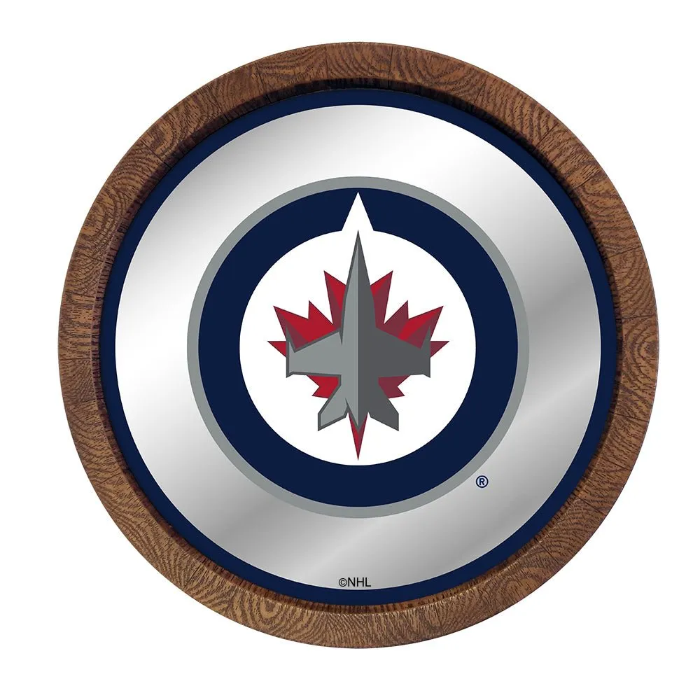 Winnipeg Jets: Mirrored Barrel Top Wall Sign