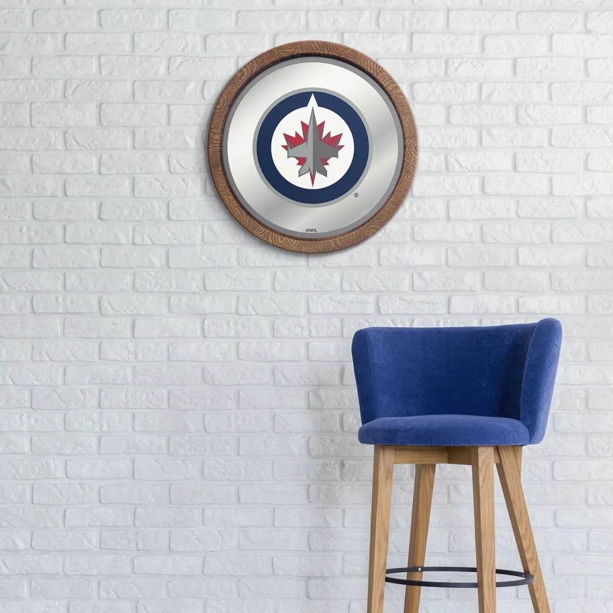 Winnipeg Jets: Mirrored Barrel Top Wall Sign