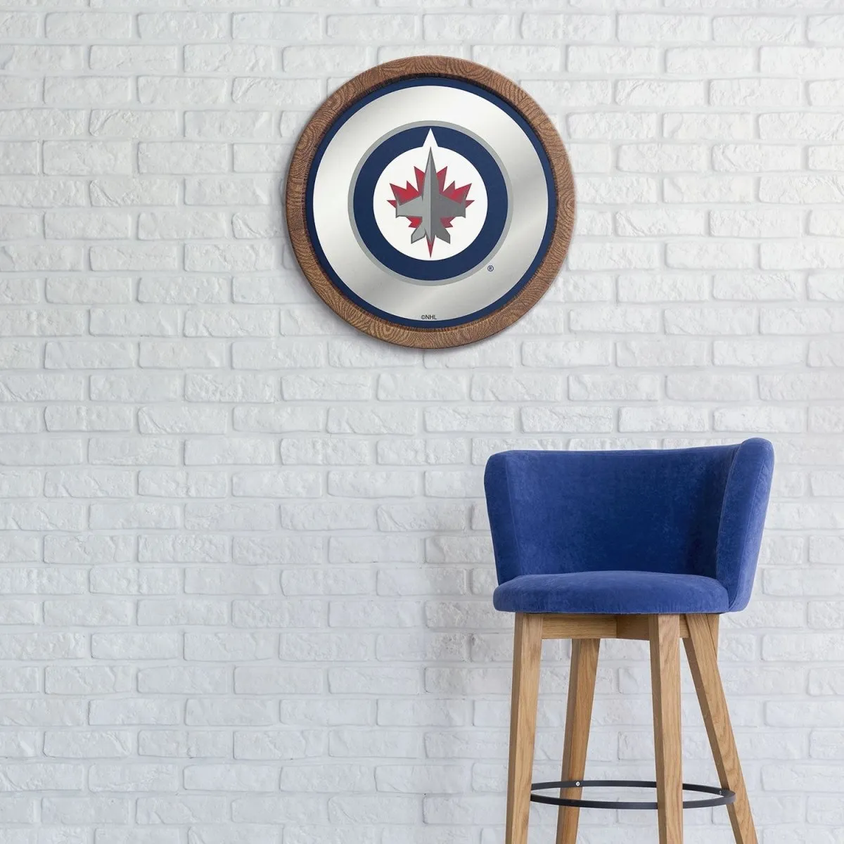 Winnipeg Jets: Mirrored Barrel Top Wall Sign