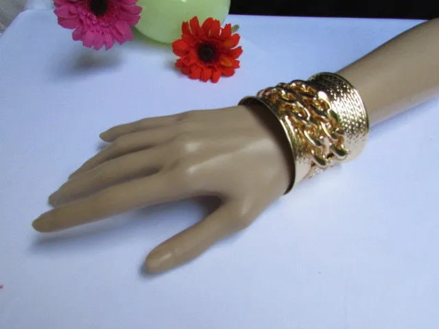 Women Silver Metal Bracelet Skeleton Skull Charm