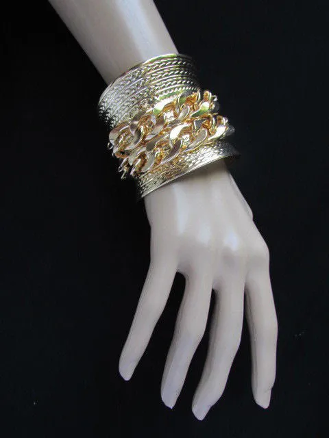 Women Silver Metal Bracelet Skeleton Skull Charm