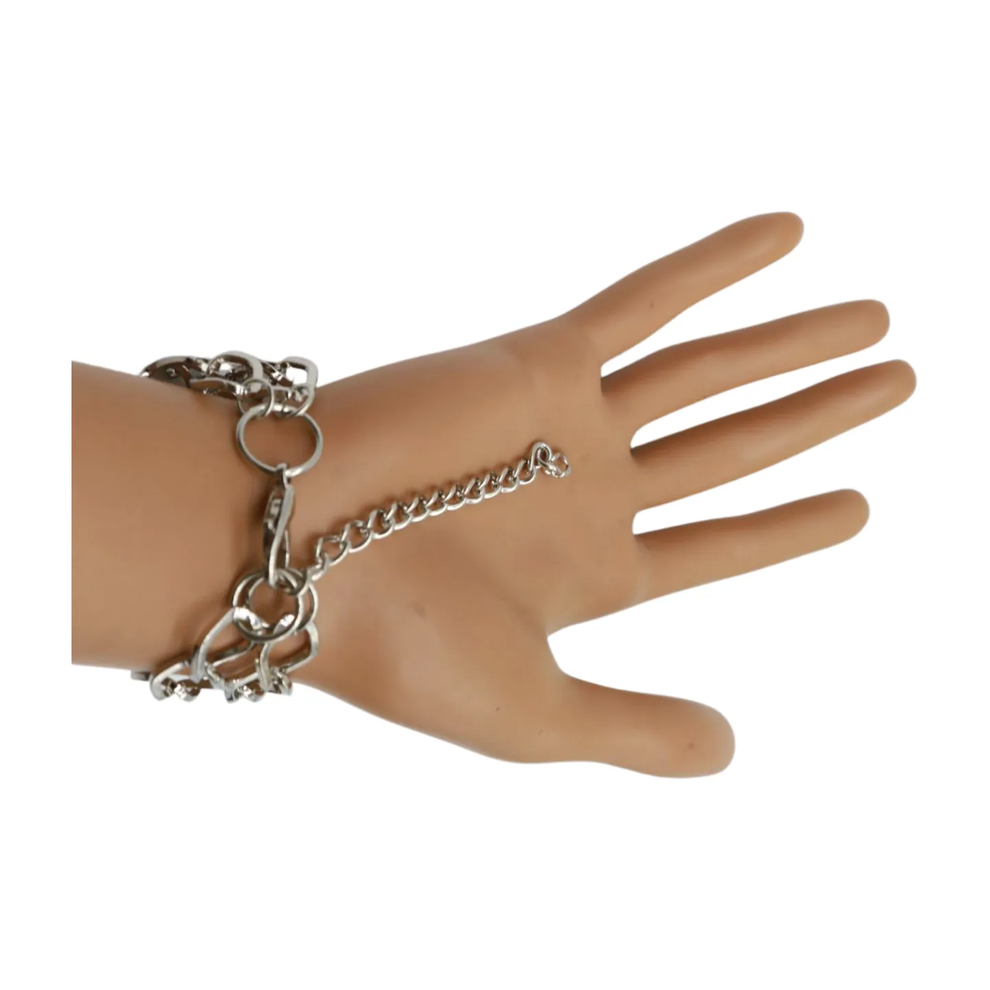 Women Silver Metal Bracelet Skeleton Skull Charm