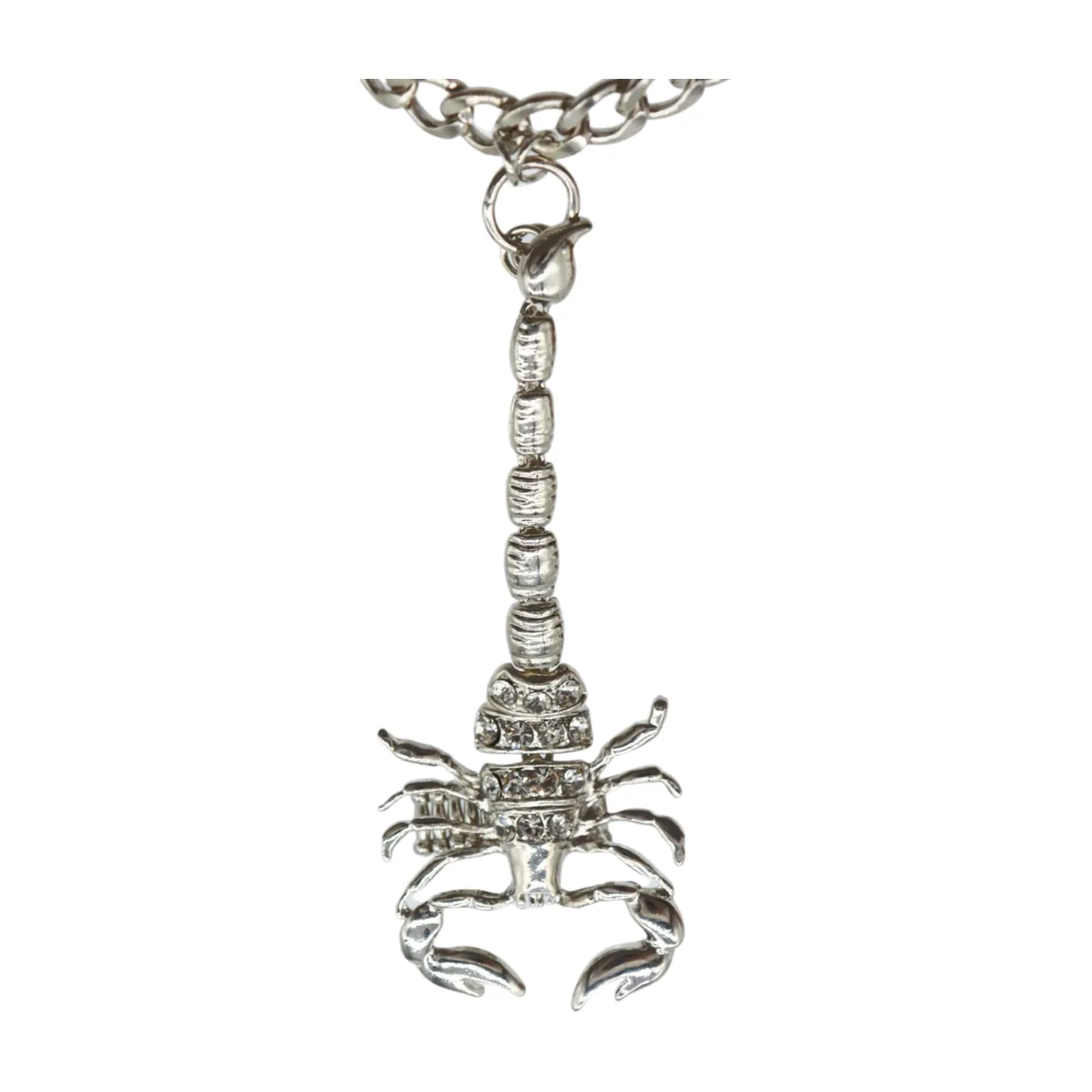 Women Silver Wrist Hand Chain Bracelet Scorpion Connected Ring One Size