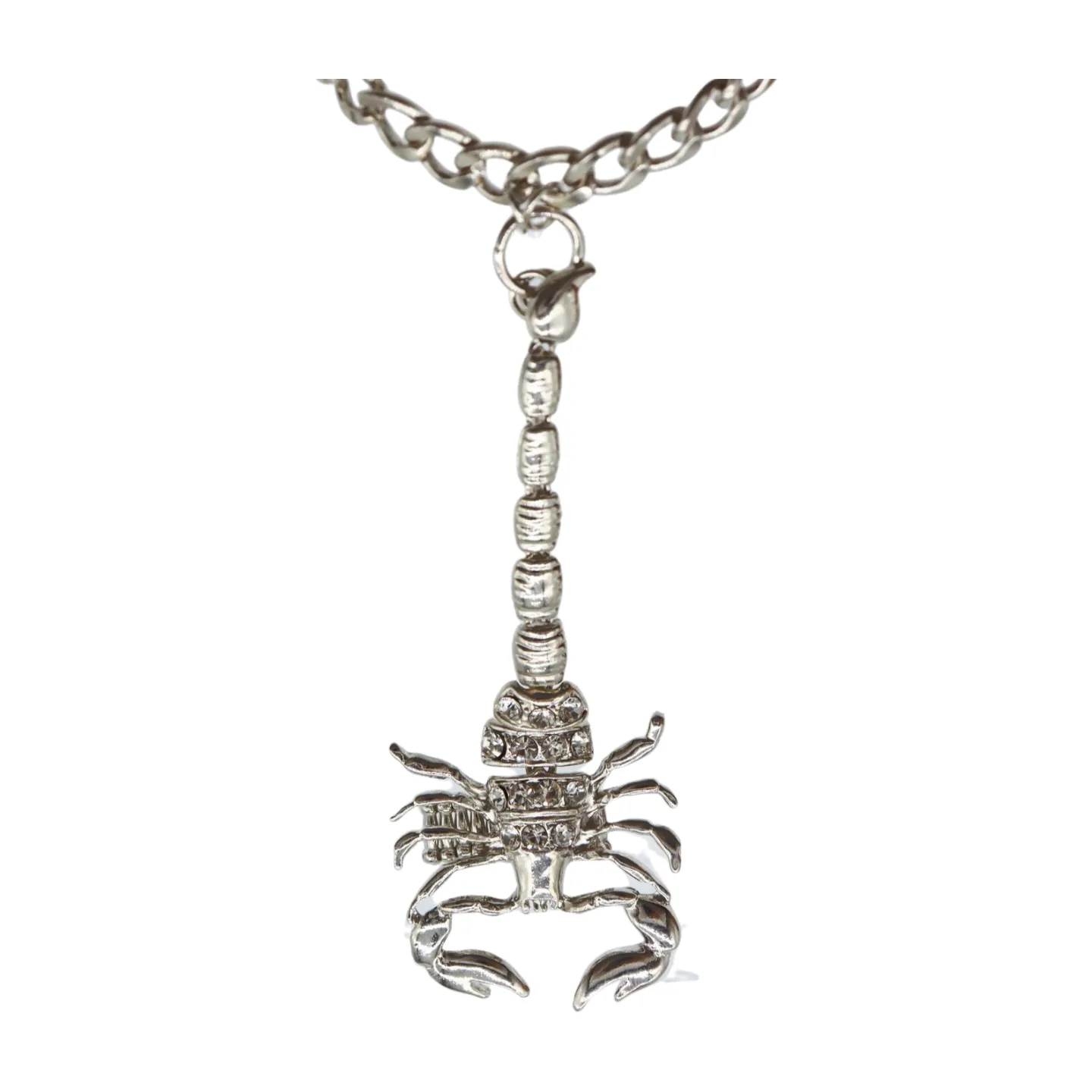 Women Silver Wrist Hand Chain Bracelet Scorpion Connected Ring One Size