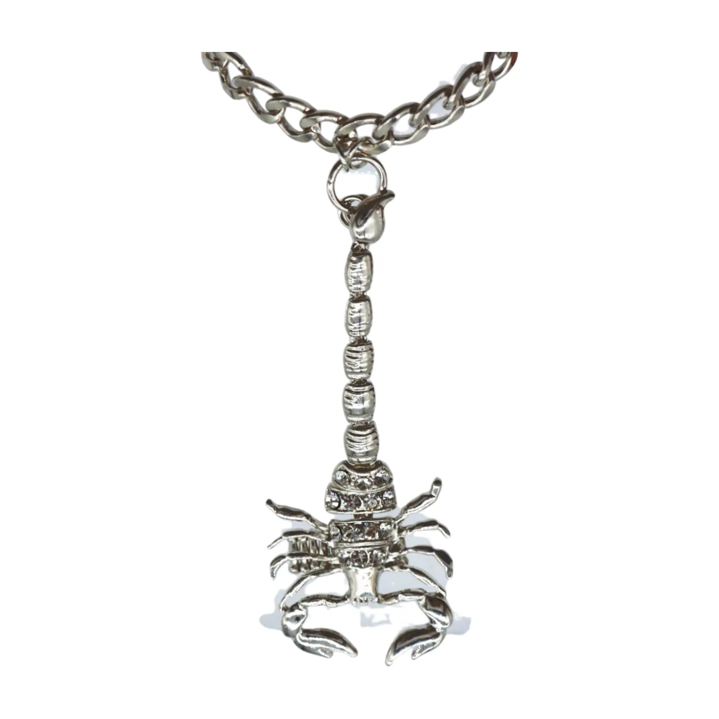 Women Silver Wrist Hand Chain Bracelet Scorpion Connected Ring One Size