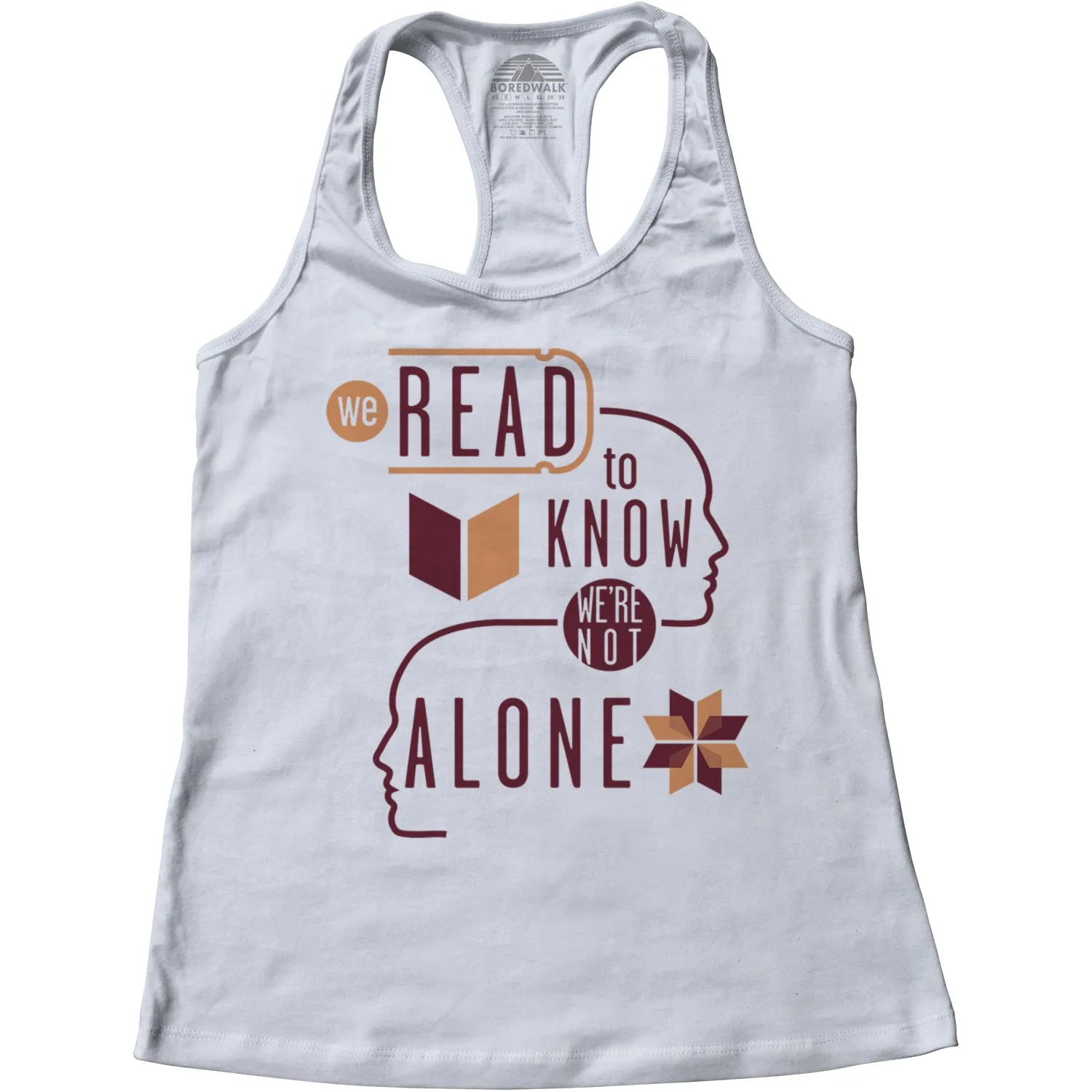Women's We Read to Know We are Not Alone Racerback Tank Top