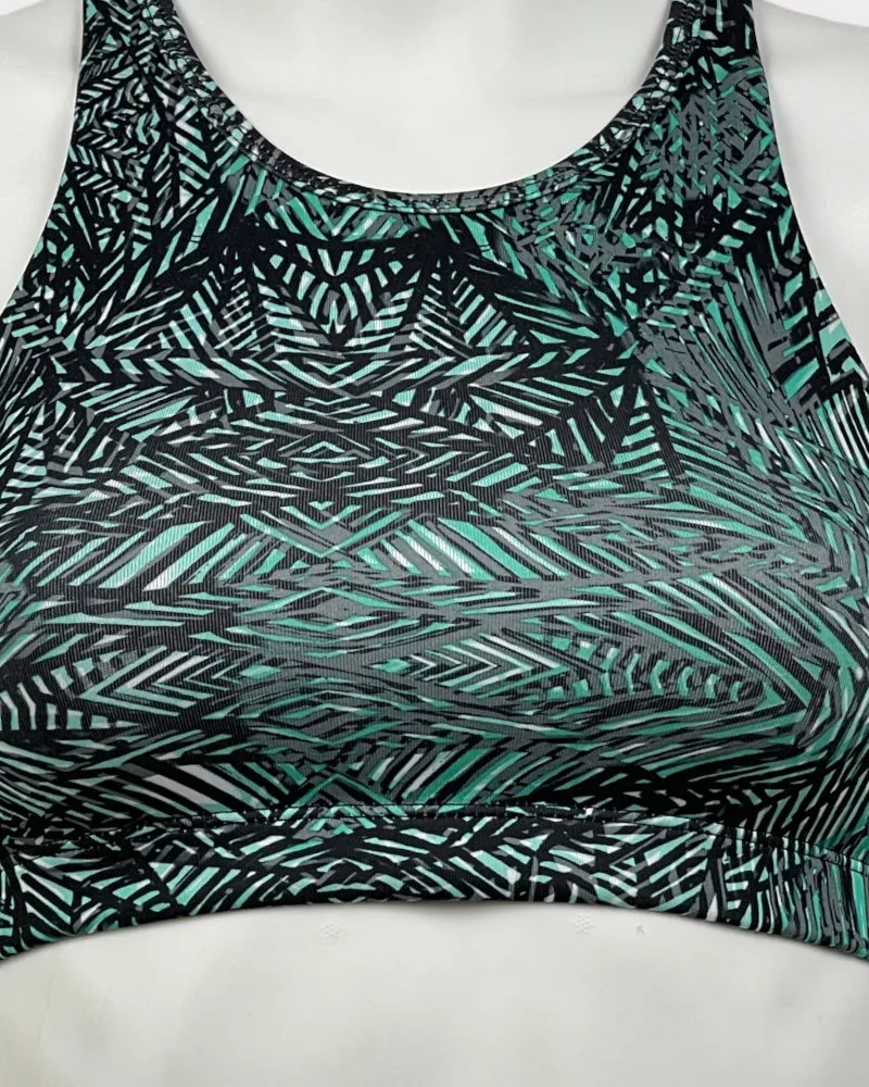 Z By Zella Green And Black Printed Sports Bra (XS-S)