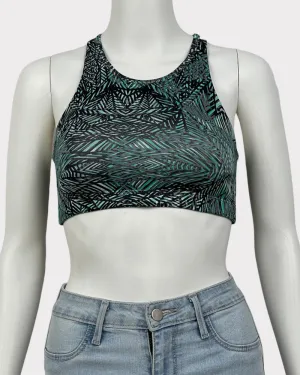 Z By Zella Green And Black Printed Sports Bra (XS-S)