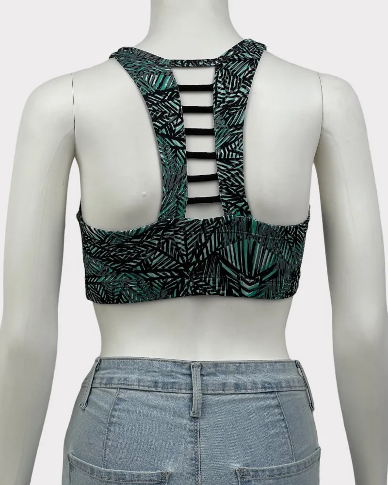 Z By Zella Green And Black Printed Sports Bra (XS-S)
