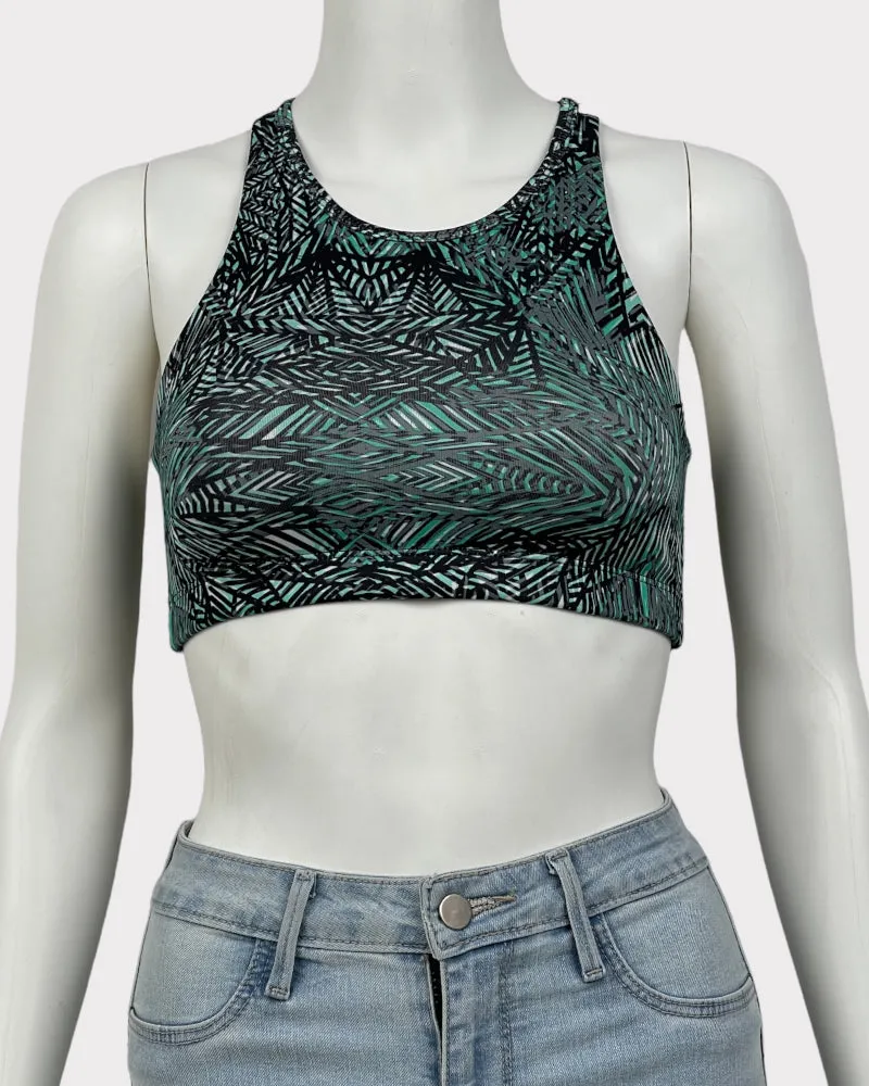 Z By Zella Green And Black Printed Sports Bra (XS-S)