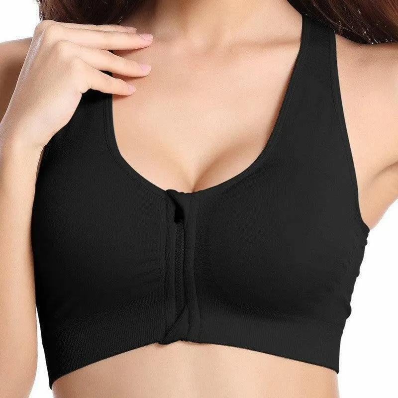 Zip-Up Fitness Sports Bra