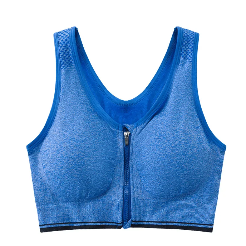 Zip-Up Fitness Sports Bra