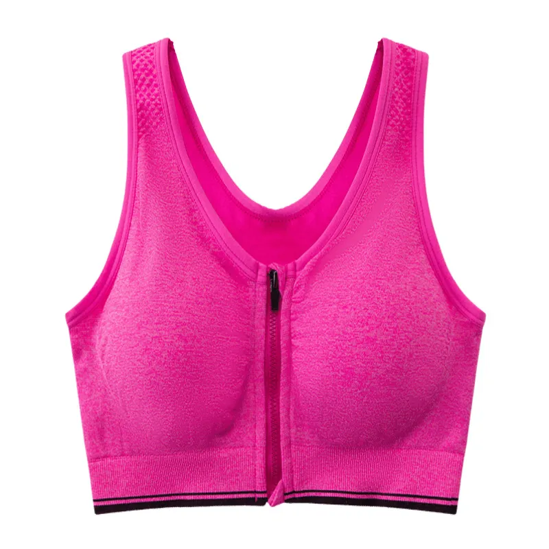 Zip-Up Fitness Sports Bra