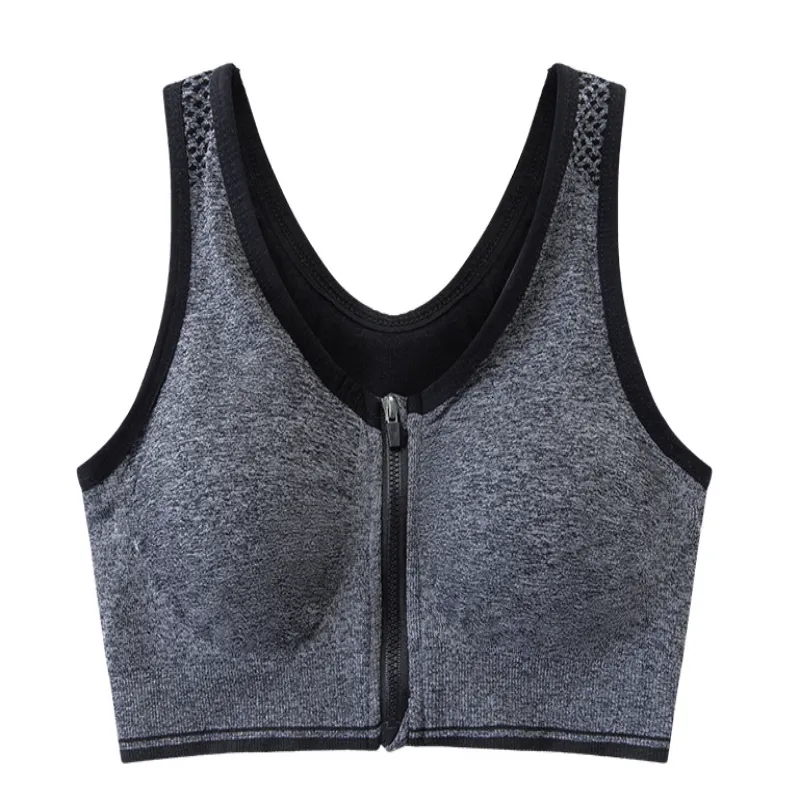 Zip-Up Fitness Sports Bra