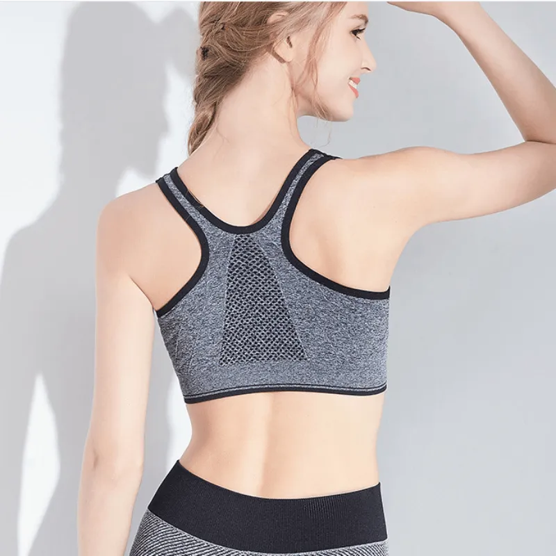 Zip-Up Fitness Sports Bra